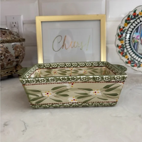 Vintage Temptations By Tara Old World Green Loaf/Casserole Dish 1.5 qt - Picture 3 of 11